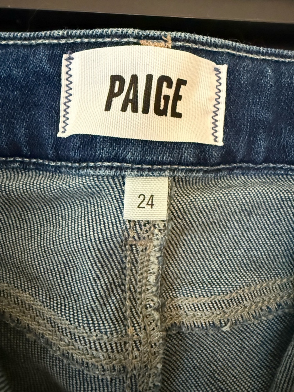 PAIGE Anessa High-Rise Crop Wide-Leg Jeans 24 Petite Dark Wash - Picture 5 of 7
